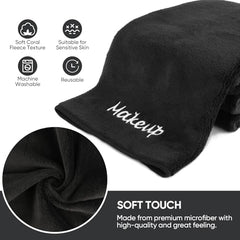 UNIMADE Makeup Remover Cloths,Black Facial Wash Cloths, Soft Coral Fleece Microfiber Face Towels for Face, Hand, and Bathroom (13in x 13in)