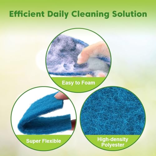 UNIMADE Heavy Duty Scouring Pads, Household Scour Pads for Kitchen, Garage and Outdoors, Reusable Dish Scrubber Pads for Pan and Metal Grill - Green
