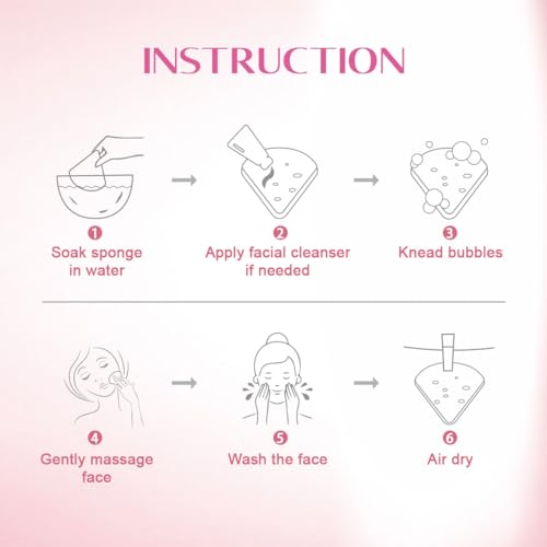 UNIMADE Compressed Facial Sponges Face Sponges for Cleansing, 100% Natural Cellulose Cosmetic Spa Sponges for Facial Cleansing, Makeup Removal, Exfoliating Mask, Skin Massage