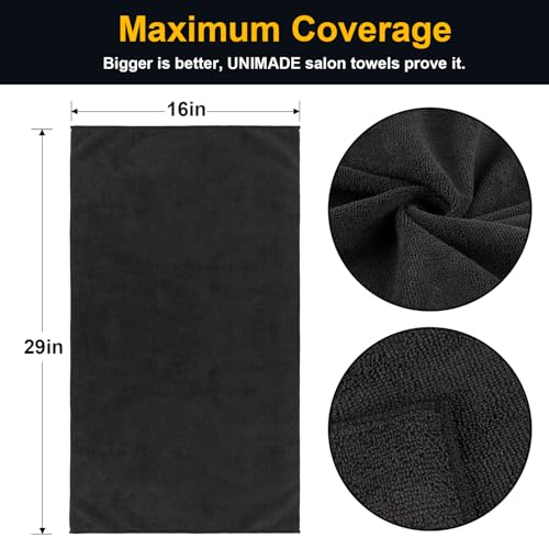 UNIMADE Salon Towels 48 Packs, Ultra-Absorbent Hair Quick Drying Towels, 16x29in Washcloths for Salon, Gym, Bath, Spa Use and Home Hair Care