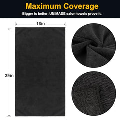 UNIMADE Salon Towels 48 Packs, Ultra-Absorbent Hair Quick Drying Towels, 16x29in Washcloths for Salon, Gym, Bath, Spa Use and Home Hair Care