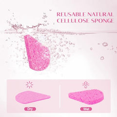 UNIMADE Compressed Facial Sponges Face Sponges for Cleansing, 100% Natural Cellulose Cosmetic Spa Sponges for Facial Cleansing, Makeup Removal, Exfoliating Mask, Skin Massage