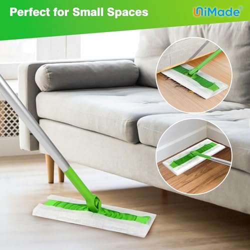 UNIMADE Dry Sweeping Cloths, Dry Mop Refills Compatible with Swiffer Sweeper - Disposable Duster Refills Mop for Cleaning Hardwood Floor Dust