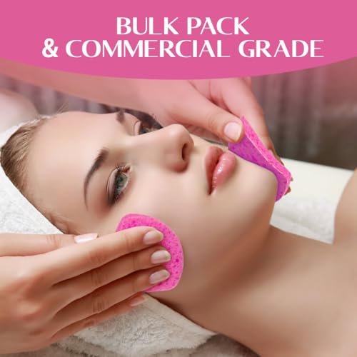UNIMADE Compressed Facial Sponges Face Sponges for Cleansing, 100% Natural Cellulose Cosmetic Spa Sponges for Facial Cleansing, Makeup Removal, Exfoliating Mask, Skin Massage