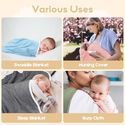 UNIMADE Hooded Towel for Newborns, 4 Pack Soft Coral Fleece Baby Bath Towels, Ultra Absorbent Baby Towels for Infants, Toddlers, Newborn Essential- 30 x 30 inch