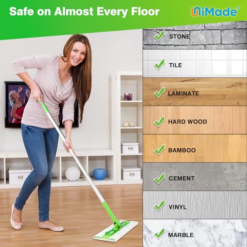 UNIMADE Dry Sweeping Cloths, Dry Mop Refills Compatible with Swiffer Sweeper - Disposable Duster Refills Mop for Cleaning Hardwood Floor Dust