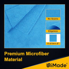 UNIMADE Shop Towels, Bulk Cleaning Towels Shop Rags Commercial Grade Microfiber Cleaning Rags for Automotive Bar Restaurant Garage Housekeeping, 11.5"x 11.5"
