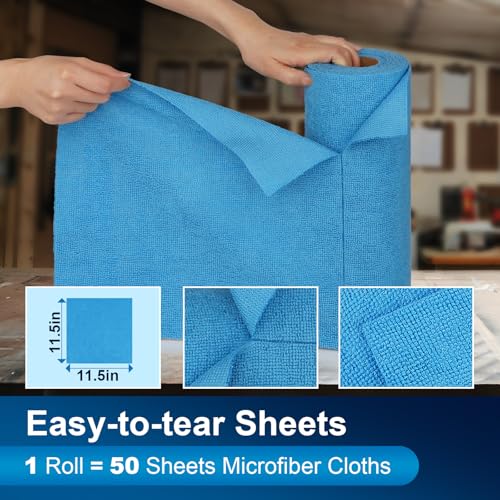 UNIMADE Microfiber Cleaning Cloths Shop Towels Commercial Grade Washcloths Lint-Free Shop Rags Bulk, Microfiber Towels for Cars Mechanic Restaurant Garage Housekeeping