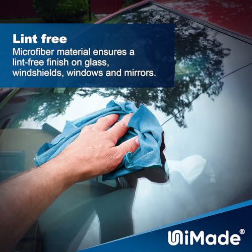 UNIMADE Microfiber Cleaning Cloths Shop Towels Commercial Grade Washcloths Lint-Free Shop Rags Bulk, Microfiber Towels for Cars Mechanic Restaurant Garage Housekeeping