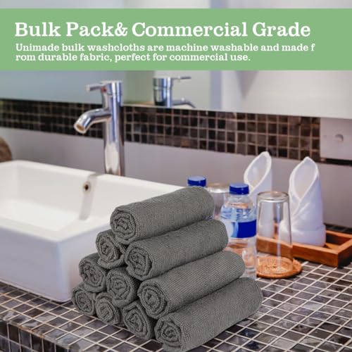 UNIMADE Washcloths Bulk - Face Towels (12" x 12"), Multi-Purpose Microfiber Cleansing Cloths for Face or Body, Highly Absorbent Hand Towels with Premium Quality