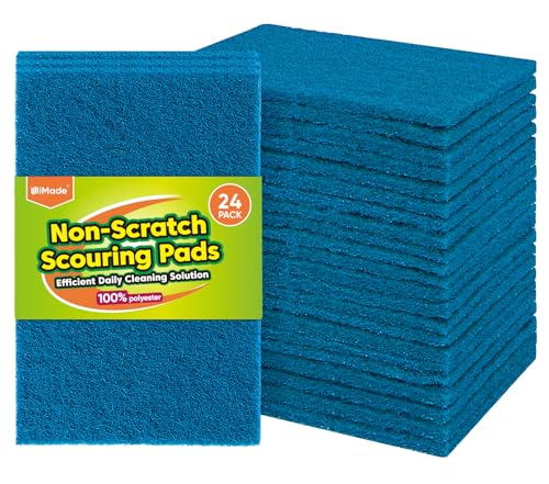 UNIMADE Heavy Duty Scouring Pads, Household Scour Pads for Kitchen, Garage and Outdoors, Reusable Dish Scrubber Pads for Pan and Metal Grill - Green